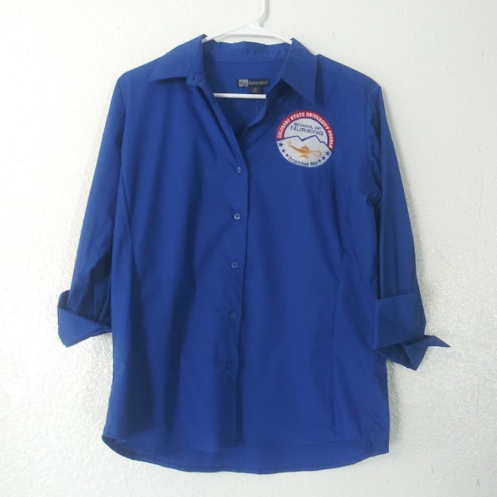 Blue Generation Women's size M Royal Blue Blouse
